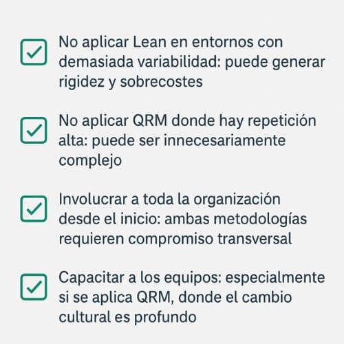 evitar errores al aplicar lean